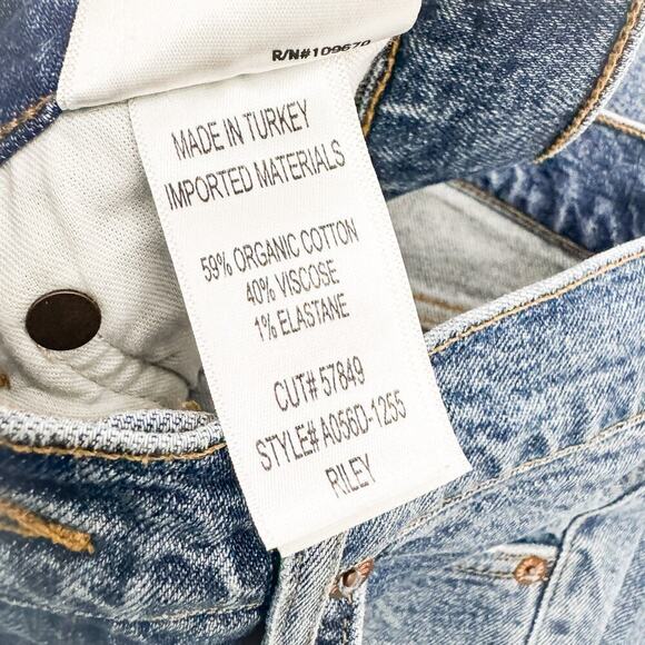 AGOLDE Riley Cropped High Rise Button Fly Denim Jeans A056D-1255 Size 25 - Picture 5 of 9